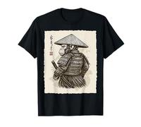 Samouraï Guerrier Singe Japonais Katana Bushido Animal Art T-Shirt