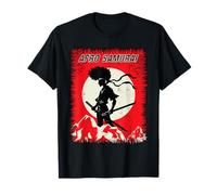 Samouraï Japonais Afro Warrior African American Anime Poster T-Shirt