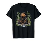 Samouraï Japonais Capybara Zen Bamboo Warrior T-Shirt