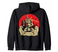 Samouraï Japonais Cat Warrior Vintage Ukiyo-e Art Anime Sweat à Capuche