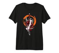 Samouraï Japonais, démon Oni, Sakura, épée Katana T-Shirt Haut de Gamme