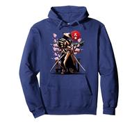 Samouraï Japonais, Esprit Ronin Bushido, épée Katana Sweat à Capuche, Unisexe pour Adultes, Bleu Marine, M
