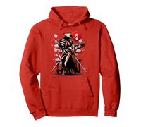 Samouraï Japonais, Esprit Ronin Bushido, épée Katana Sweat à Capuche, Unisexe pour Adultes, Rouge, XXL