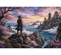 Samouraï Japonais et Fleurs de Cerisier Puzzle 1000 Pièces Adultes Et Enfants,Dès 14 Ans,Défi, Sakura,Déco Murale,Premium,Carton,Jeu Éducatif,Anti-Stress,Détente,Casse-tête 38x26cm