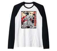 Samouraï Japonais Guerrier Noir Afro-américain Afro Anime Manche Raglan