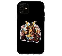 Samouraï Japonais Mangeant des Nouilles Ramen Amant Guerrier Japonais Coque pour iPhone 11