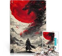 samouraï Lune Rouge Japonais Puzzle 1000 pièces pour Adultes pour s'amuser en Famille Car C'est Un pour Toute la Famille 38x26cm