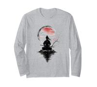 Samouraï Méditation Zen Art Japonais Encre Style Minimaliste Manche Longue