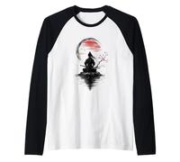 Samouraï Méditation Zen Art Japonais Encre Style Minimaliste Manche Raglan