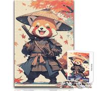 Samouraï Panda Roux - Puzzle d'art Japonais de 1000 pièces pour Adultes, Jeu éducatif et Stimulant cérébral, Cadeau Surprise idéal pour Vos Proches Dimensions:50x75cm