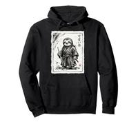 Samouraï Paresseux Japonais Art Guerrier avec Flûte Japon Zen Sweat à Capuche