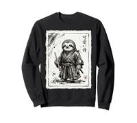 Samouraï Paresseux Japonais Art Guerrier avec Flûte Japon Zen Sweatshirt