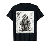 Samouraï Paresseux Japonais Art Guerrier avec Flûte Japon Zen T-Shirt