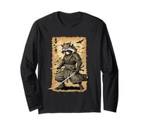 Samouraï Raton Laveur Warrior Épée Animal Art Japonais Ninja Manche Longue