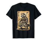 Samouraï Raton Laveur Warrior Épée Animal Art Japonais Ninja T-Shirt