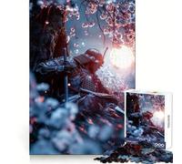 Samouraï Shogun sous la Lune Puzzle 1000 Pièces Adultes Jeu de réflexion Intelligent Activité à la Maison Découpe Lisse Surprise de Noël (38x26cm)