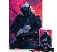 Samouraï Silencieux ﹨u Chat Puzzle 1000 pièces pour Adultes, Jeu d'exercice Mental, Design de Loisirs Doux, Cadeau saisonnier 38x52cm