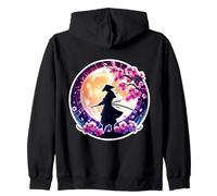 Samouraï Silhouette Moonlight Cherry Blossoms Ninja Japonais Sweat à Capuche