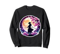 Samouraï Silhouette Moonlight Cherry Blossoms Ninja Japonais Sweatshirt