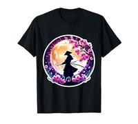 Samouraï Silhouette Moonlight Cherry Blossoms Ninja Japonais T-Shirt