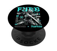 Samouraï Skeleton Fearless Warrior Fury Sword Streetwear PopSockets PopGrip Adhésif