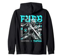 Samouraï Skeleton Fearless Warrior Fury Sword Streetwear Sweat à Capuche