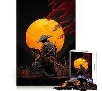 Samouraï sous la Lune Puzzle de 1000 pièces pour Adultes Jeu de réflexion et de détente Design Original Collection d'œuvres d'art à Assembler (38x26cm)