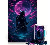 Samouraï sous la Lune Puzzle de 1000 pièces pour Adultes, Jeu de réflexion, Joie familiale, découpe de précision, Joli Cadeau (50x75cm)