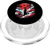 Samouraï sous la lune rouge PopSockets PopGrip pour MagSafe