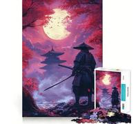 Samouraï sous Un Ciel Clair de Lune Puzzle de 1000 pièces pour Adultes, Jeu de réflexion, Joie familiale, découpe de précision, Joli Cadeau (38x26cm)
