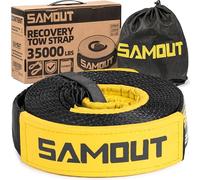 SAMOUT Sangle de remorquage de 7,6 cm x 6,1 m - 15,875 kg, Sangles de remorquage Robustes avec Boucles triples renforcées et Manchons de Protection