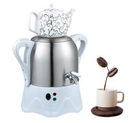 Samovar Théière électrique 2000 W avec fonction maintien au chaud, bouilloire en acier inoxydable de 3 L et théière en céramique de 1 l pour café et tisane