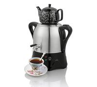 Samovar Théière électrique turque avec théière de 1 l et théière de 3 L, fonction garde au chaud pour thé turc, café, thé parfumé