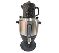 Samovar - Théière électrique turque, grande bouilloire de 4 l avec petite bouilloire de 1,5 l, chauffage du châssis, fonction garde au chaud, idéale pour le café ou le thé parfumé