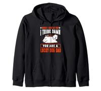 Samoyed You are A Lucky Dog Dad Funny Puppy Dogs Lovers Sweat à Capuche