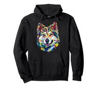 Samoyède Géométrique Pop Art Gros Plan Portrait Chiot Face Sweat à Capuche