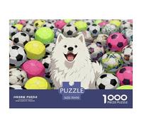 Samoyède Souriant Puzzle en Bois Imperméable Puzzles De 1000 Pièces pour Adultes Défi Et Casse-tête Jeux Éducatifs