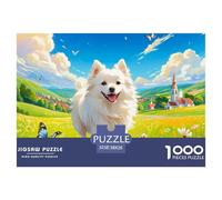 SamoyédPuzzle 1000 Morceaux Coloré - Immersion Instantanée Dès 14 Ansanimal de Compagnie Chien, Cadeau Élégant Anti-stress38x26cm/1000pcs
