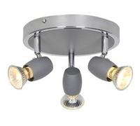 Sampa - Luminaire de plafond moderne Alliage 3 ampoules metal gris chrome LED Gris G