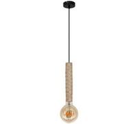 Sampa - Suspension design Nala 132cm metal noir et bambou reglable LED Noir G