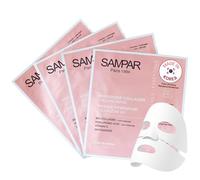 SAMPAR Masque Collagene Visage Coreen Lot de 4 - MARQUE FRANCAISE Depuis 1984 - FABRICATION Coree - BIO COLLAGENE Repulpant - HYDRATATION Intense Acide Hyaluronique - EFFET GLASS SKIN