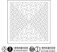 Sampler Sashiko estampillé Olympus (tissu uniquement) "Hana Fukin (White) Hanmarutsunagi Nagomi Series", 34x34cm, Japan