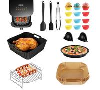 Sampoes Accessoires pour friteuse à air chaud, accessoires pour Philips Airfryer XL 6,2 L, COSORI 4,7 L 5,5 L, Cecotec 6L, Ninja AF140 AF141 AF181, moule en silicone, 21 pièces accessoires pour la