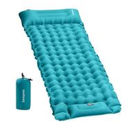 Sampoes Matelas de camping auto-gonflant épais - 200 x 70 cm - Avec pompe à pied - Matelas gonflable pour l'extérieur, la randonnée, la tente