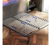 SAMPUR Confort LIT - Sommier 180x200 cm avec 7 Pieds | Lit avec Sommier à Lattes pour Adulte | 2x18 Lattes Dont 6 réglables | Résistant et Confortable | Montage Rapide et Facile