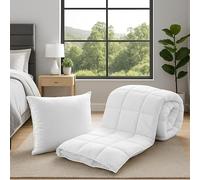 SAMPUR - Couette Magique - Isothermique - Tissage Jacquard - Double Passepoil Galonné - Traitement Anti Acariens (Blanc, 135 x 200 cm)