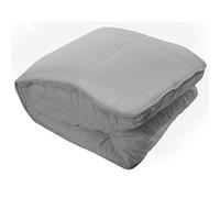 SAMPUR - Couette Magique - Isothermique - Tissage Jacquard - Double Passepoil Galonné - Traitement Anti Acariens (Gris, 240 x 260 cm)