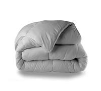 SAMPUR - Couette Magique - Isothermique - Tissage Jacquard - Double Passepoil Galonné - Traitement Anti Acariens (Gris, 220 x 240 cm)