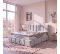 SAMPUR - Lit Coffre Everest + Matelas Platinum Hybride 32 cm, 200x200 | Mémoire de forme • Latex naturel • 7 zones de confort • Surmatelas intégré • Indépendance de couchage