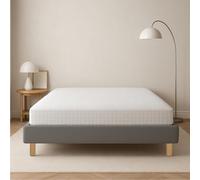 SAMPUR | Lit Sophia en Tissu + Sommier À Lattes + Contour De Lit | Garanti 2 Ans | Gris Clair